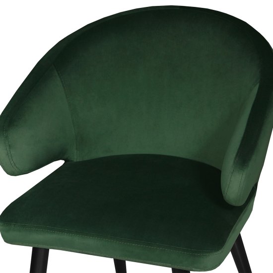 Стул с черными ножками зеленый из бархата (арт 16285) Фото 3