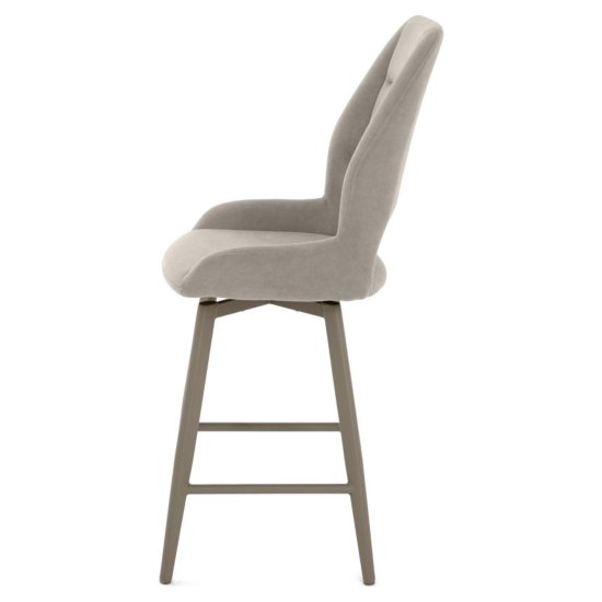 Полубарный стул на металлокаркасе мягкий бежевый (арт 35536) Фото 3