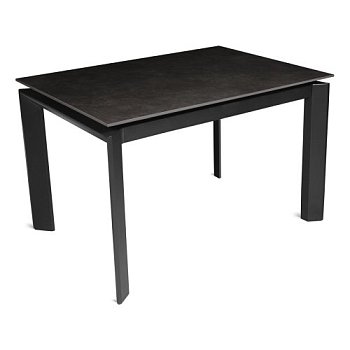 Обеденный стол раздвижной из керамогранита черный 120 см (арт 25489) - Фото 2