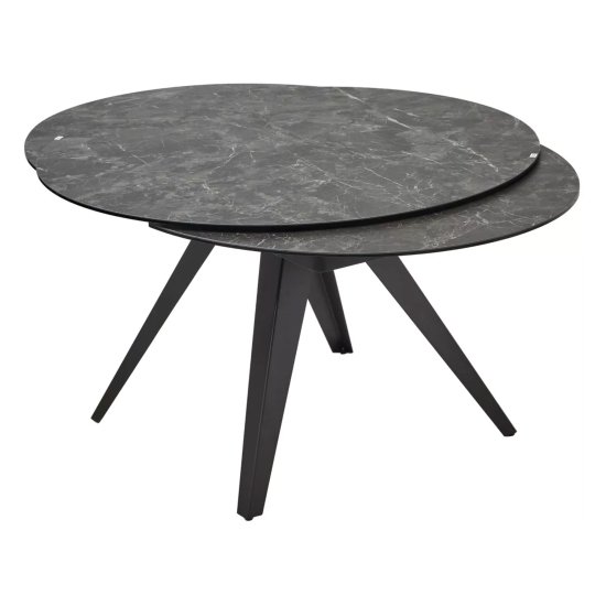 Стол обеденный раскладной круглый керамический серый (арт 33337) Фото 4