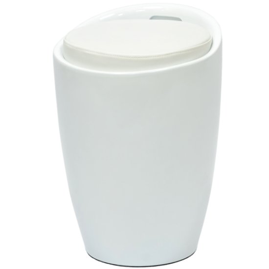 Табурет дизайнерский мягкий белый из экокожи (арт 5476) Фото 1