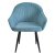 Стул-кресло с мягкой обивкой с подлокотниками голубой (арт 29533)
