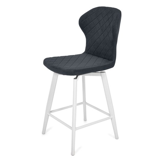 Полубарный стул серый из велюра (арт 33968) Фото 1