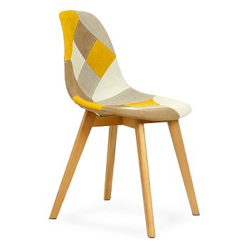 Стул интерьерный мягкий желтый patchwork (арт 31588) - Фото 2