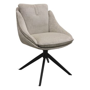 Стул-кресло на металлокаркасе мягкий с подлокотниками бежевый (арт 35399) - Фото 2