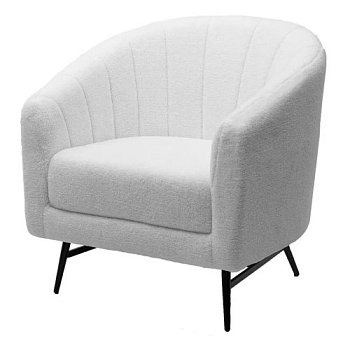 Стул-кресло дизайнерский мягкий белый (арт 29072) - Фото 2