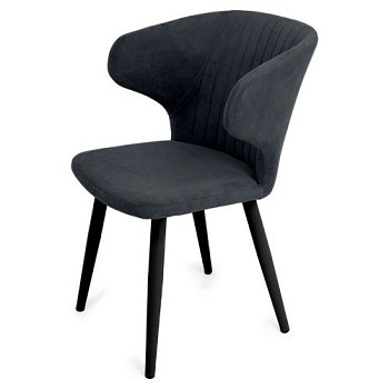 Стул с мягким сидением серый с обивкой из велюра (арт 25862) - Фото 2