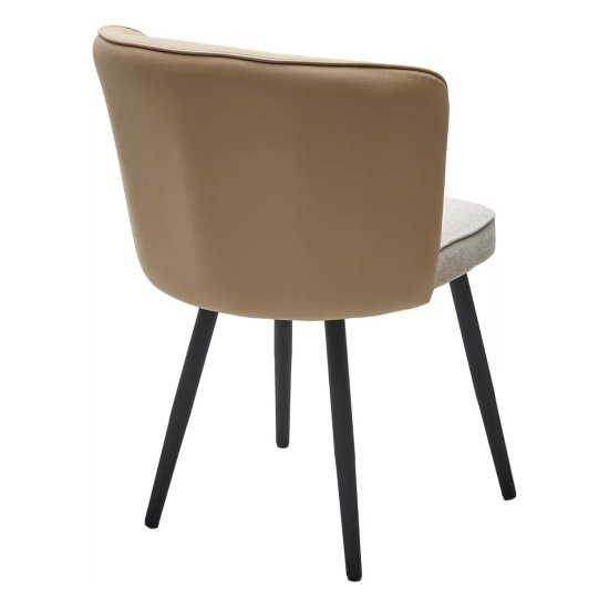 Стул с черными ножками мягкий бежевый (арт 33637) Фото 3