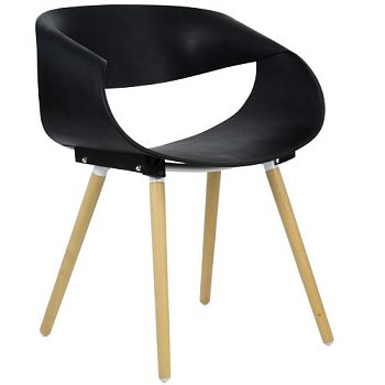 Стул деревянный черный пластиковый (арт 2336) - Фото 2