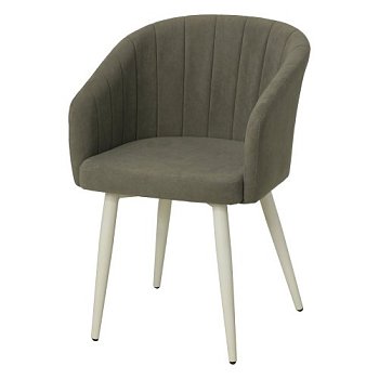 Полукресло металлическое с мягкой обивкой серое из велюра (арт 26228) - Фото 2