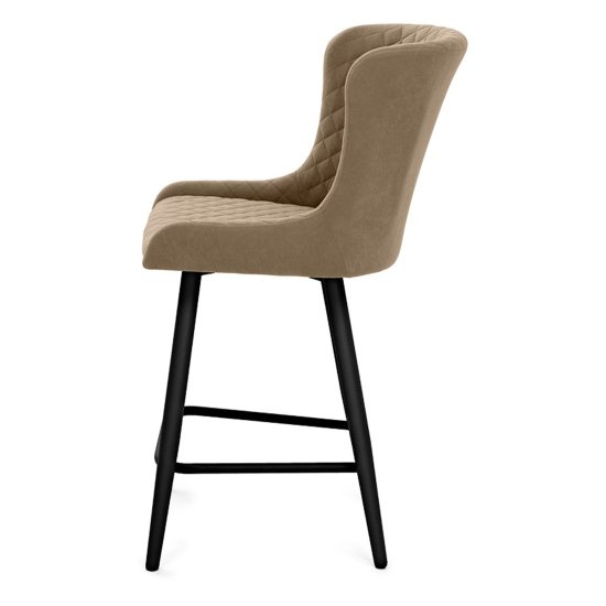 Стул полубарный с черными ножками мягкий велюровый (арт 23172) Фото 2