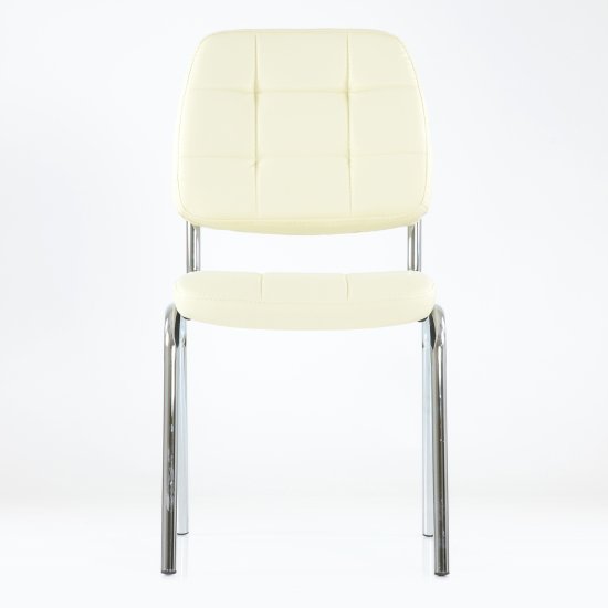 Стул хромированный слоновая кость современный (арт 29137) Фото 2