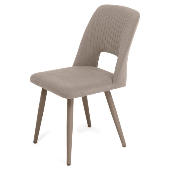 Стул слоновая кость из велюра (арт 13977) Фото 4