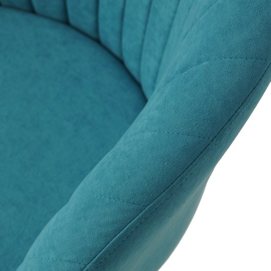 Полубарный стул с мягким сидением голубой велюровый (арт 25281) Фото 2