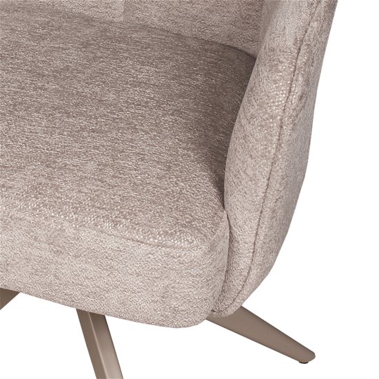 Стул-кресло металлический слоновая кость из велюра (арт 35403) Фото 4