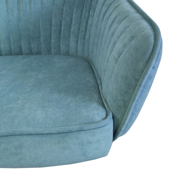 Полукресло ножки белые с мягким сидением голубой (арт 29552) Фото 3