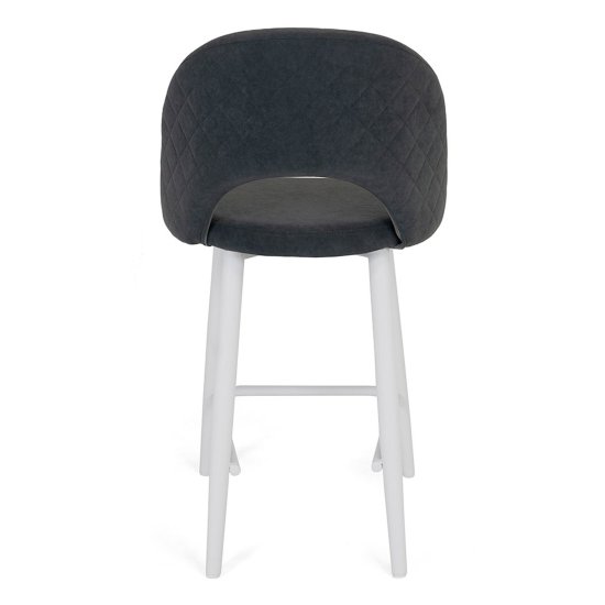 Полубарный стул серый из велюра (арт 21887) Фото 5