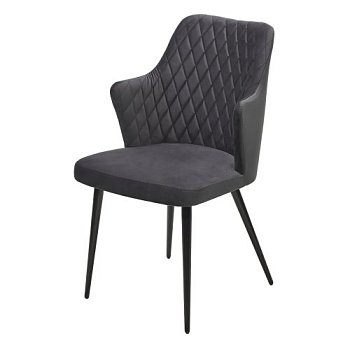 Стул на металлокаркасе мягкий серый из велюра (арт 32376) - Фото 2