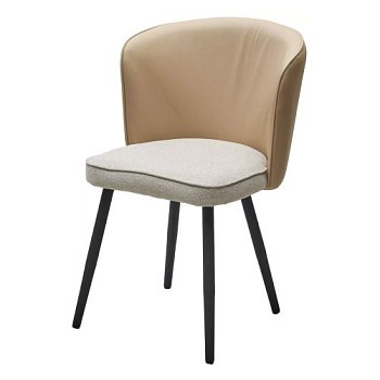 Стул с черными ножками мягкий бежевый (арт 33637) - Фото 2