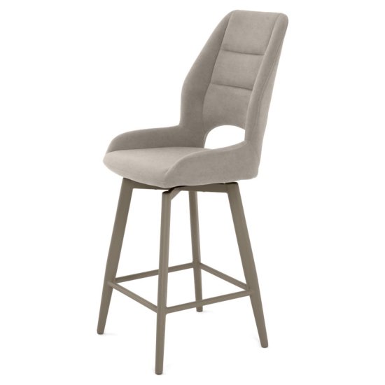 Полубарный стул на металлокаркасе мягкий бежевый (арт 35536) Фото 4