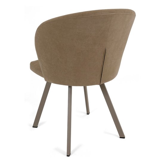 Стул на металлическом каркасе бежевый велюровый (арт 22517) Фото 4