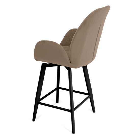 Барный стул на металлокаркасе мягкий велюровый (арт 33593) Фото 2