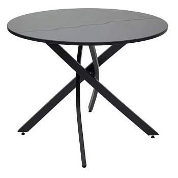 Стол круглый черный на одной ножке (арт 33420) - Фото 2