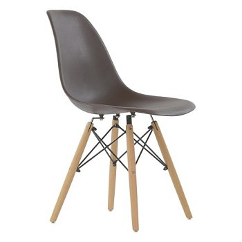 Стул дизайнерский коричневый пластмассовый eames (арт 7006) - Фото 2