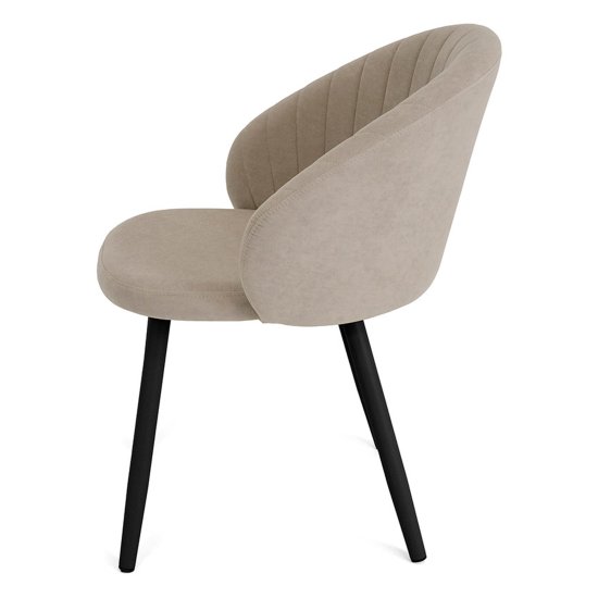 Стул с мягкой обивкой бежевый из велюра (арт 23217) Фото 4