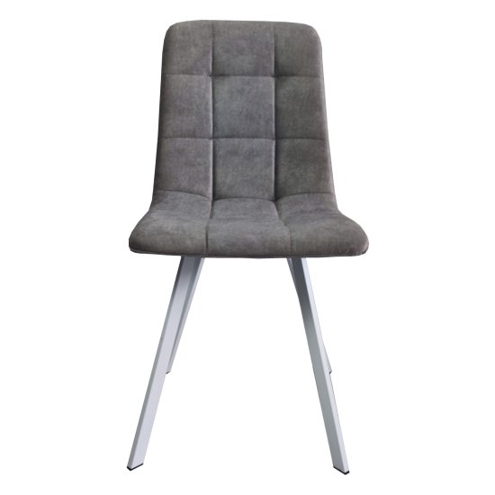 Стул с белыми ножками мягкий серый (арт 25064) Фото 3