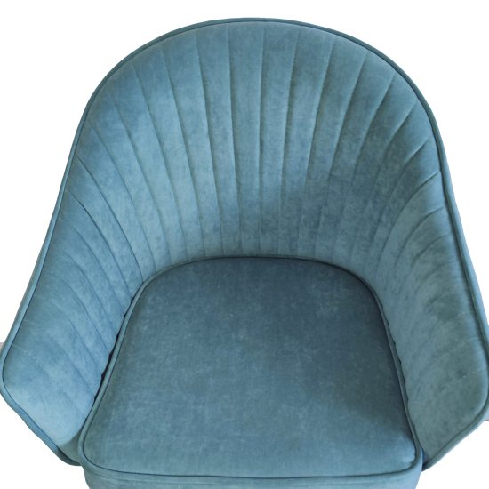 Стул-кресло на металлокаркасе с подлокотниками голубой (арт 29547) Фото 3