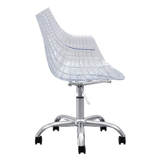 Стул-кресло дизайнерский хромированный прозрачный (арт 31483) Фото 3