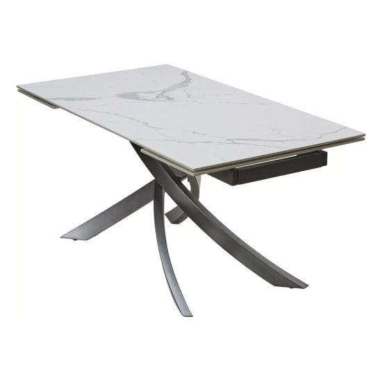 Стол кухонный раскладной керамический под мрамор (арт 33369) Фото 5
