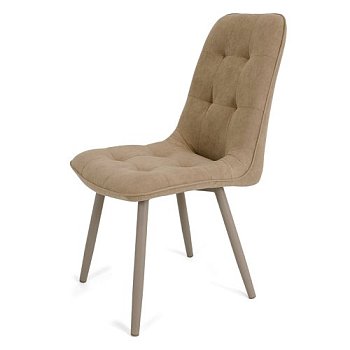 Стул мягкий кремовый из велюра (арт 20581) - Фото 2