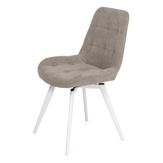 Стул мягкий слоновая кость из велюра (арт 13589) Фото 1