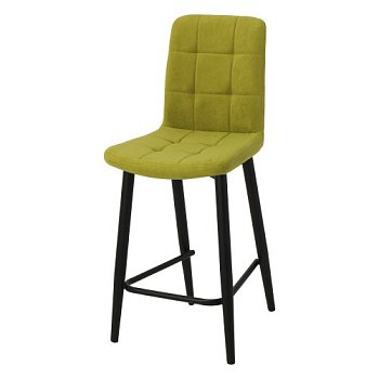 Барный стул зеленый из велюра (арт 18837) - Фото 2