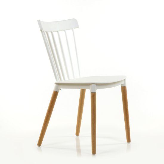 Стул из массива дерева белый пластмассовый (арт 6618) Фото 2