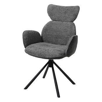 Стул-кресло с подлокотниками серый (арт 34132) - Фото 2