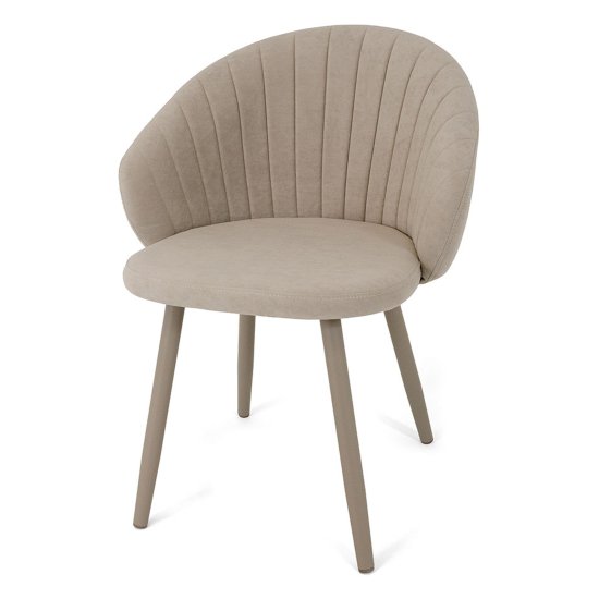 Стул с мягкой обивкой бежевый из велюра (арт 23263) Фото 3