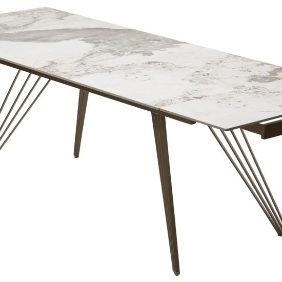 Стол дизайнерский раздвижной с керамическим покрытием (арт 32341) Фото 3