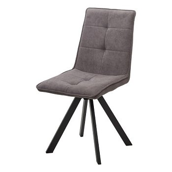 Стул для кухни на металлическом каркасе мягкий серый из велюра (арт 29470) - Фото 2