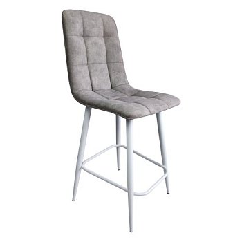 Стул полубарный на металлокаркасе с мягким сидением бежевый (арт 23943) - Фото 2