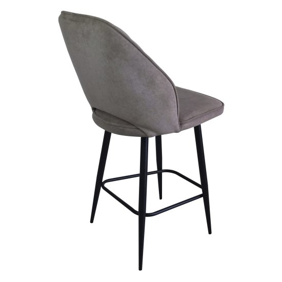 Стул полубарный с черными ножками мягкий современный (арт 31991) Фото 1