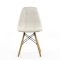 Стул дизайнерский деревянный мягкий белый из экокожи eames (арт 5231)