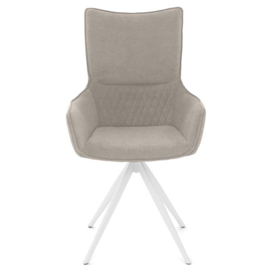 Стул дизайнерский слоновая кость велюровый современный (арт 35566) Фото 5