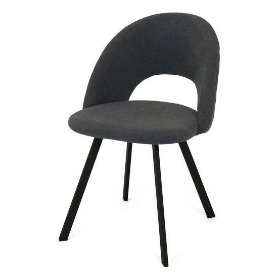 Стул с черными ножками серый из велюра (арт 21729) Фото 4