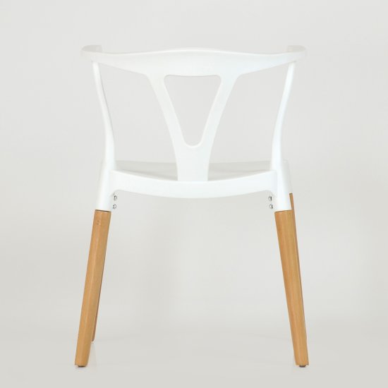Стул деревянный белый пластиковый в современном стиле (арт 6602) Фото 3