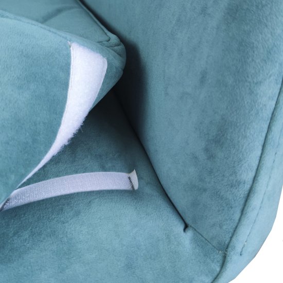 Стул-кресло мягкий с подлокотниками голубой (арт 29496) Фото 4