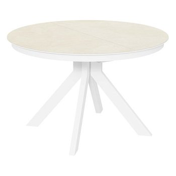 Стол раскладной круглый керамический кремовый (арт 32703) - Фото 2