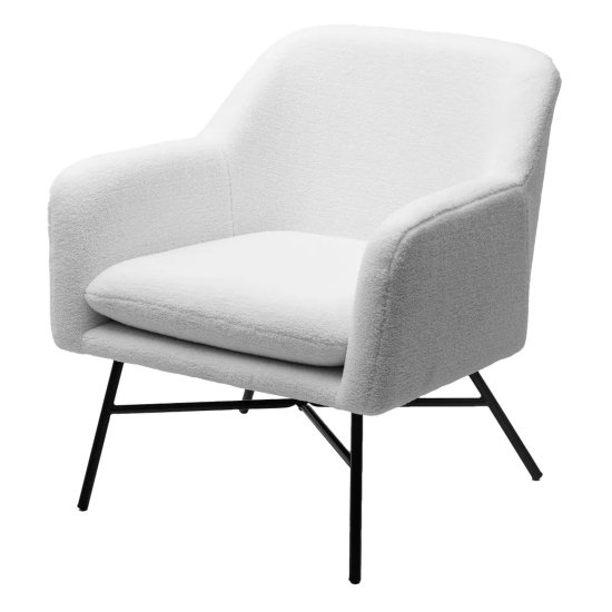 Стул-кресло интерьерный мягкий белый (арт 29076) Фото 1